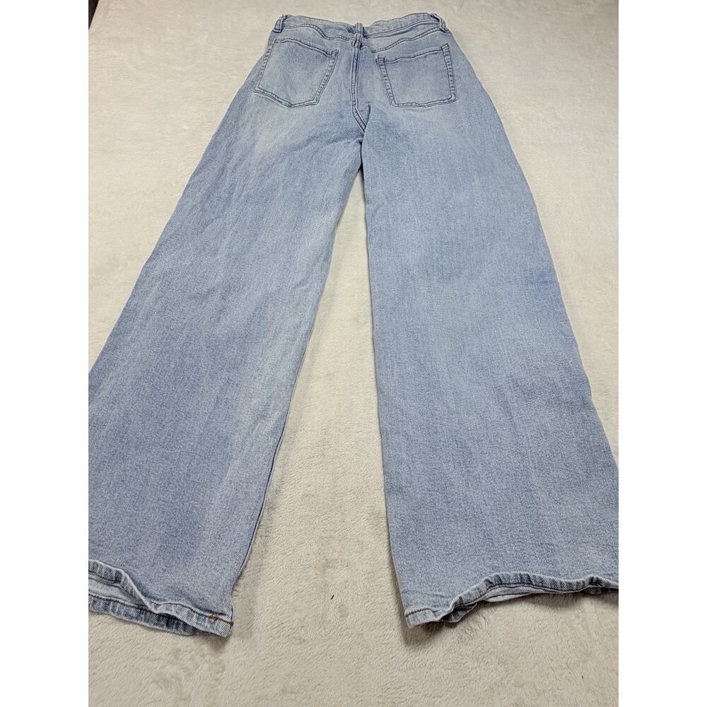 Sanrio Kuromi Wide Leg Jeans Light Wash Embroidered Graphic Women 30" Waist - Picture 10 of 13